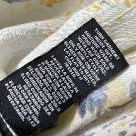 Zac & Rachel Womens Ivory Ruffle Trim Floral Print Preppy Blouse Top Size 3X - Picture 4 of 9